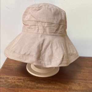 Beige Linen Cotton Bucket Hat
